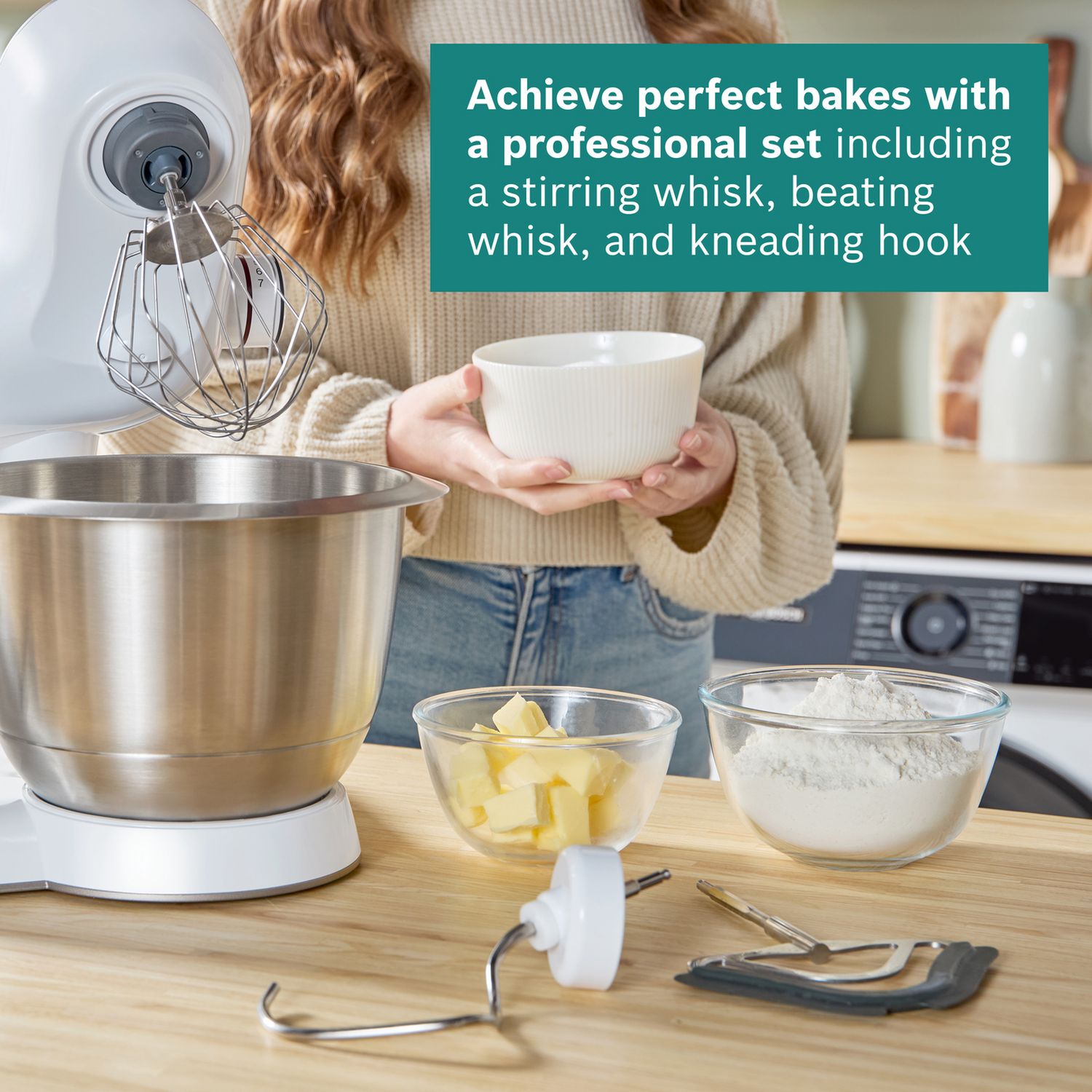 Bosch MUM5X stand mixer with scale and coffee grinder (British brand)