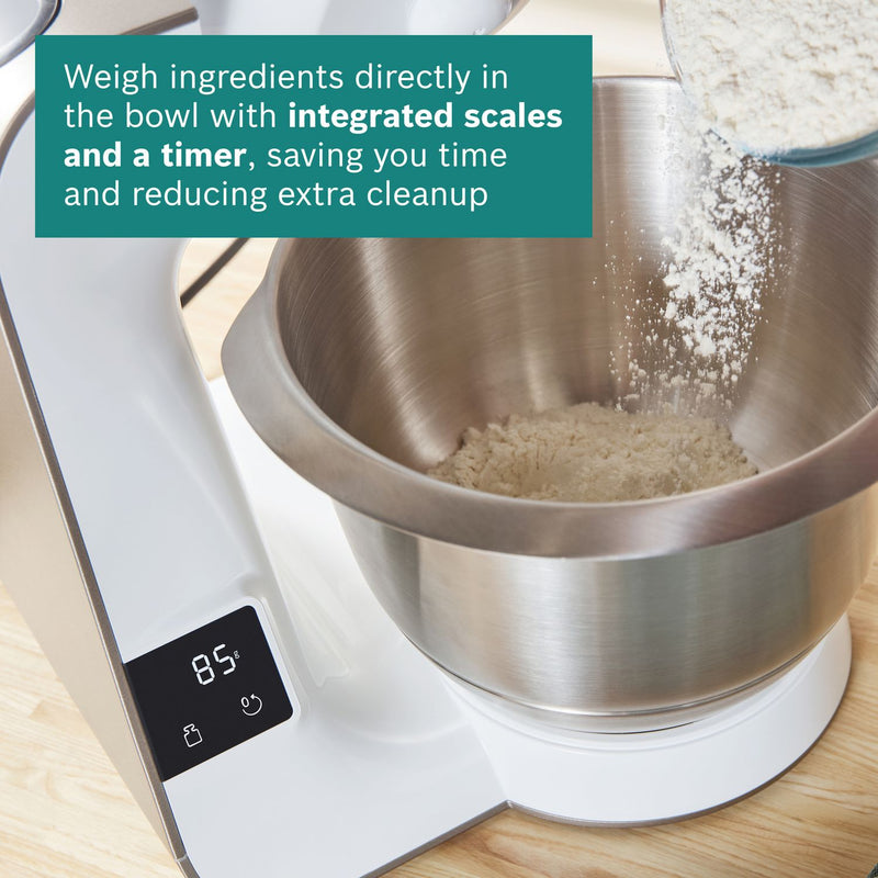 Bosch MUM5X stand mixer with scale and coffee grinder (British brand)