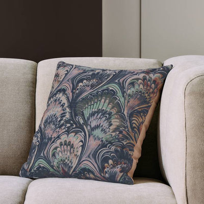Argos Habitat Marble Ribbed Velvet Cushion - Blue - 43x43cm- Buy online at McGrocer