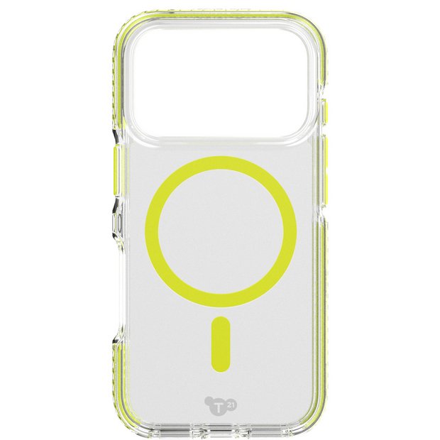 Tech21 EvoCrystal Glow phone case for iPhone 17 Pro Green, imported from the UK