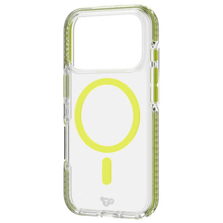 Tech21 EvoCrystal Glow phone case for iPhone 17 Pro Green, imported from the UK