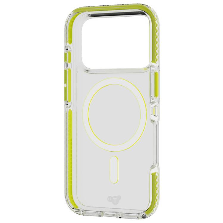 Tech21 EvoCrystal Glow phone case for iPhone 17 Pro Green, imported from the UK
