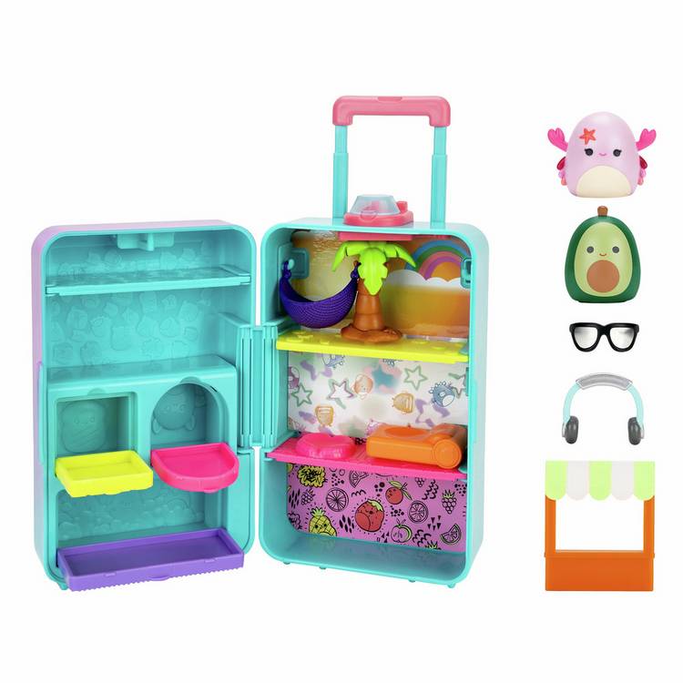 Squish-a-longs on-the-go luggage playset with mini characters - British product