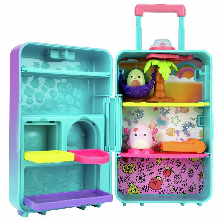 Squish-a-longs on-the-go luggage playset with mini characters - British product