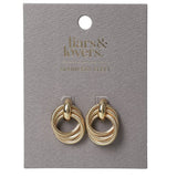 Liars & Lovers gold tone interlocking knot hoop earrings, UK version