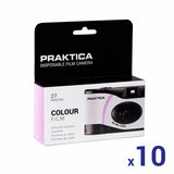 Praktica Single Use Disposable Camera Pink pack of 10, imported from the UK