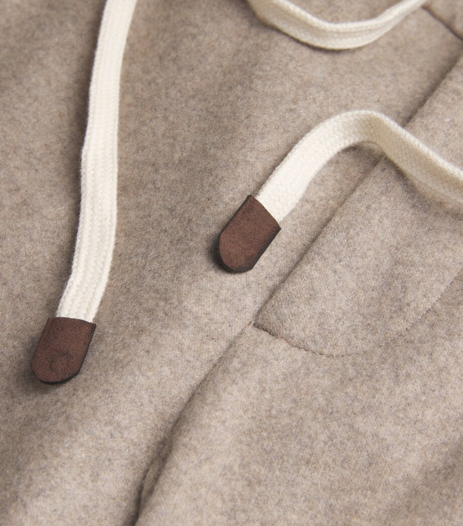 Cashmere and Cotton Blend Sweatpants with Turned-Up Cuffs and Pockets
