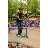 Stunted Flare stunt scooter with aluminium deck and neochrome details (British brand)