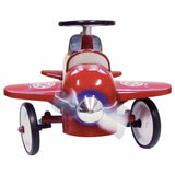 Goki red retro metal ride on airplane (British brand)
