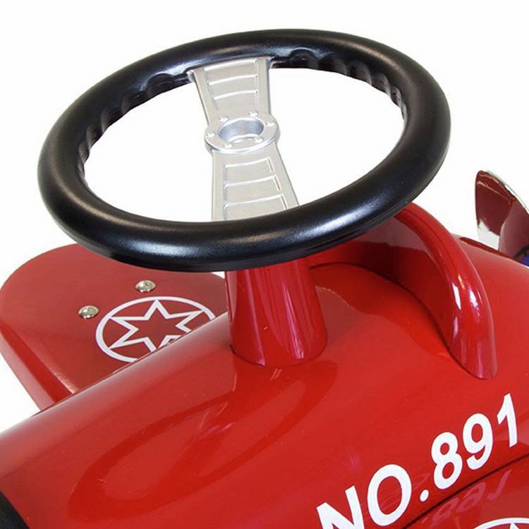 Goki red retro metal ride on airplane (British brand)