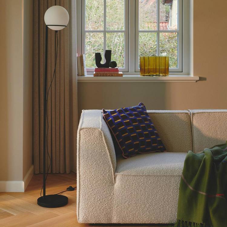 Nordlux floor lamp black adjustable glass shade - British product