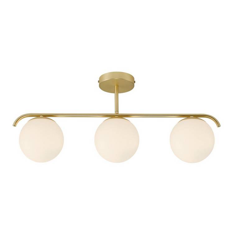 Nordlux Grant pendant light in brass with three glass domes - British product