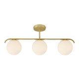 Nordlux Grant pendant light in brass with three glass domes - British product