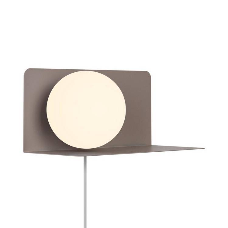 Nordlux Lilibeth brown wall light with shelf, UK version