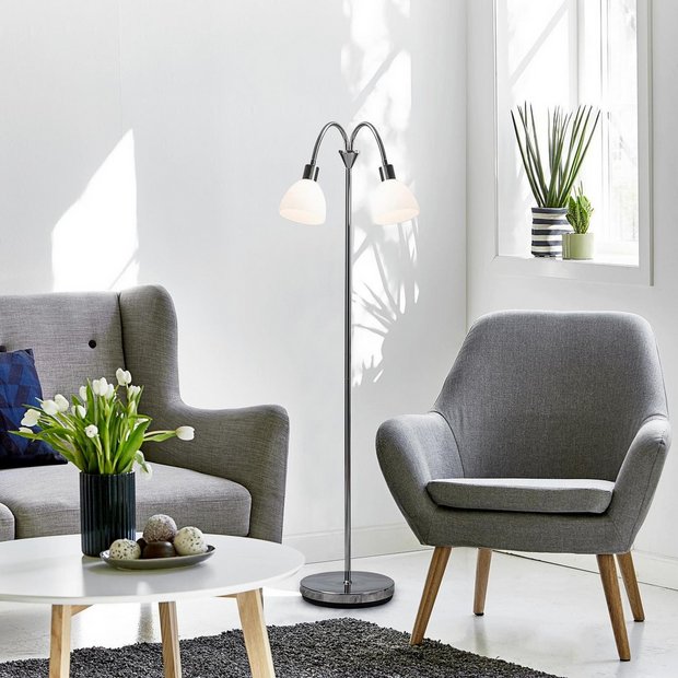 Nordlux Ray double floor lamp in black, imported from the UK