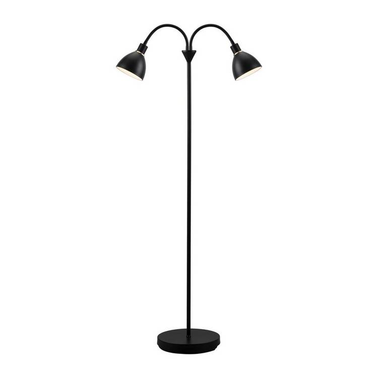 Nordlux Ray double floor lamp in black, imported from the UK