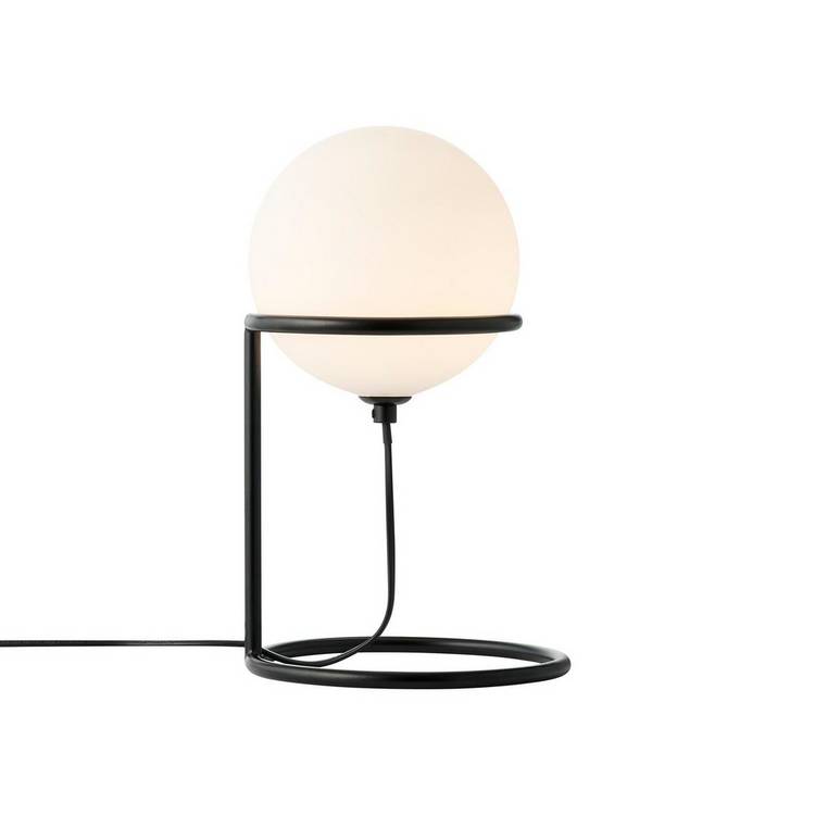 Nordlux Wilson table lamp black with white glass shade (British brand)