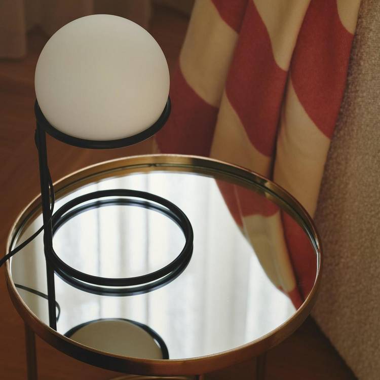 Nordlux Wilson table lamp black with white glass shade (British brand)