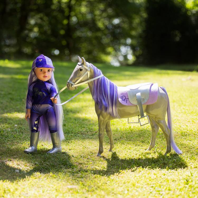 DesignAfriend doll horse and riding outfit 18 inch - British product
