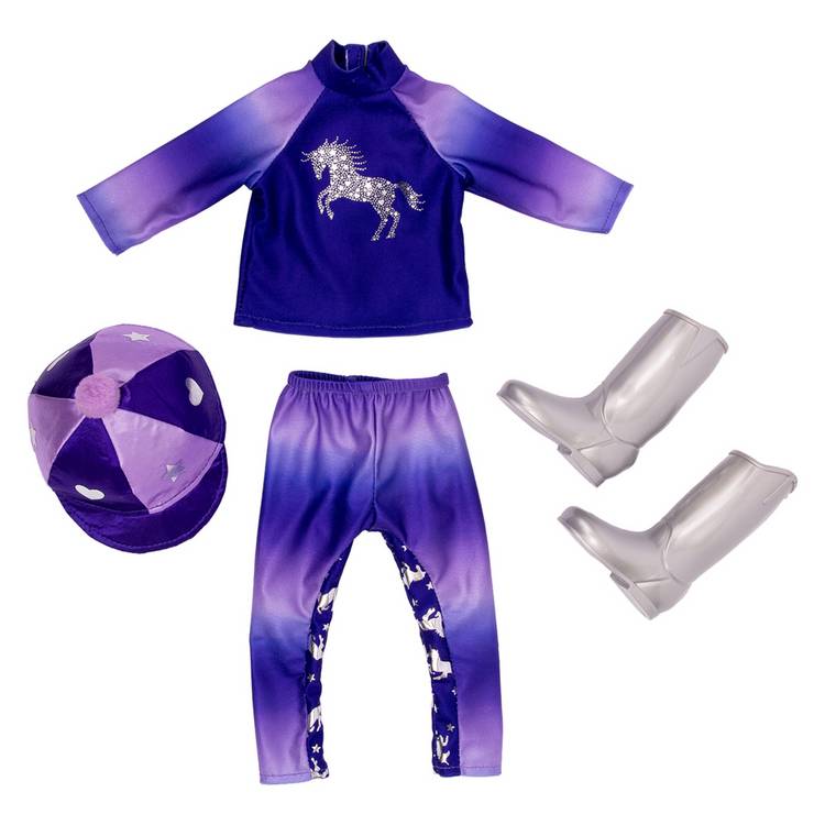 DesignAfriend doll horse and riding outfit 18 inch - British product