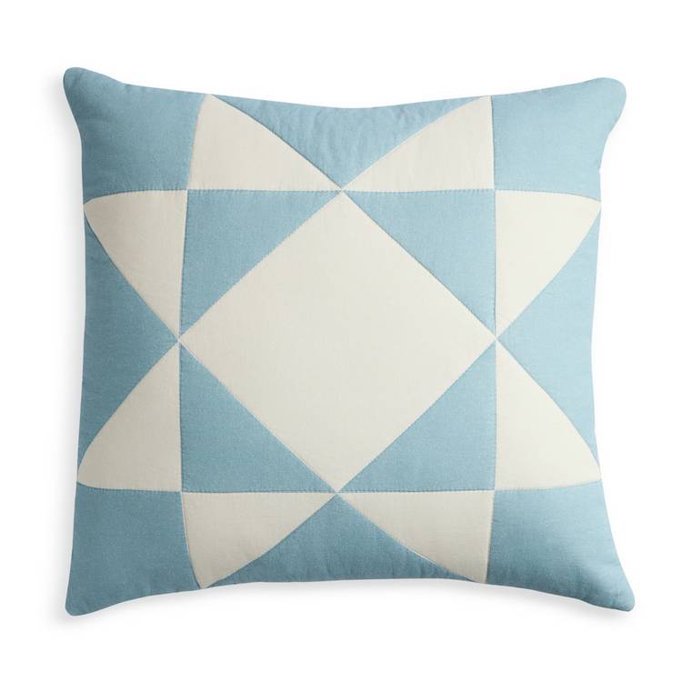 Habitat quilted cushion blue and cream 50x50cm, imported from the UK