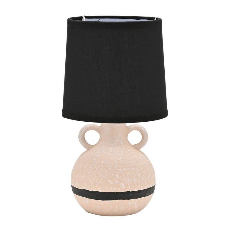 Hestia Natural and Black vase lamp 28cm, UK version