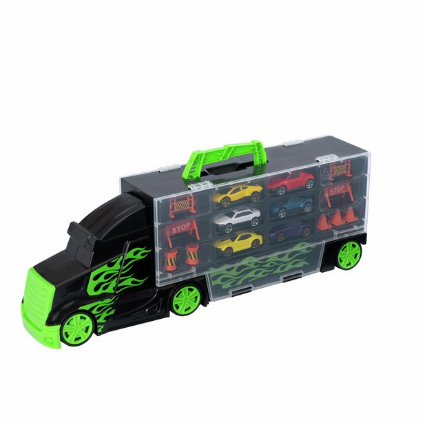 Teamsterz car transporter truck with 6 die-cast cars, UK version
