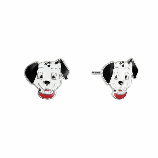 Disney children's 101 Dalmatians enamel stud earrings 10mm, UK version