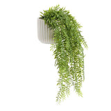 Argos Home artificial green fern in white ceramic pot, imported from the UK