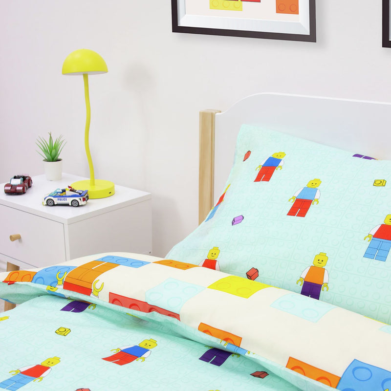 LEGO Brick Cream kids bedding set single, imported from the UK
