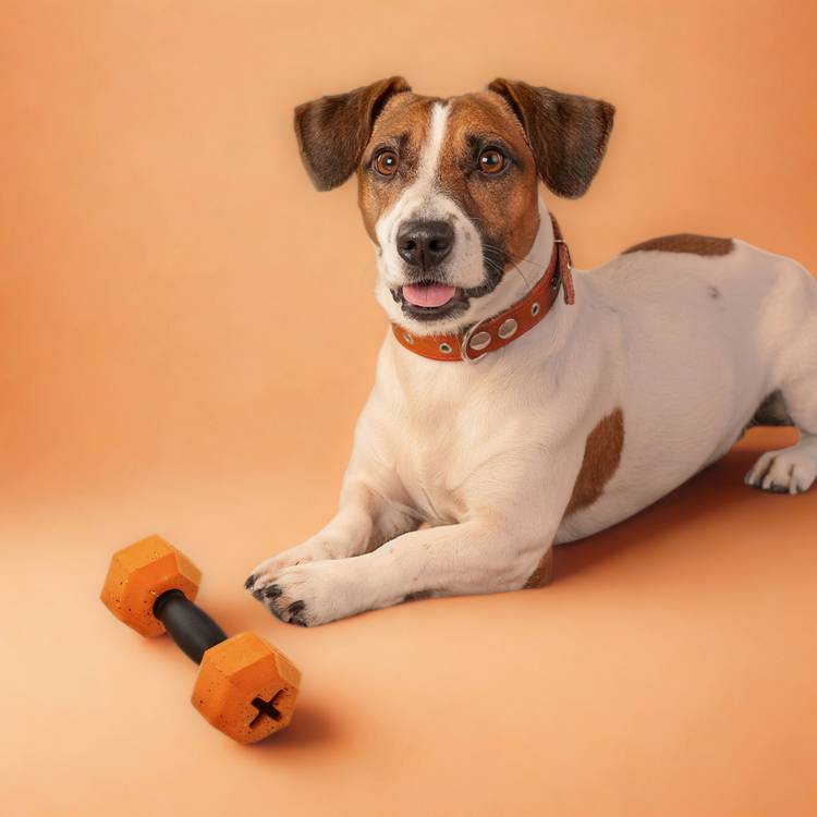 Nike Max Fusion Dumbbell small dog toy orange (British brand)