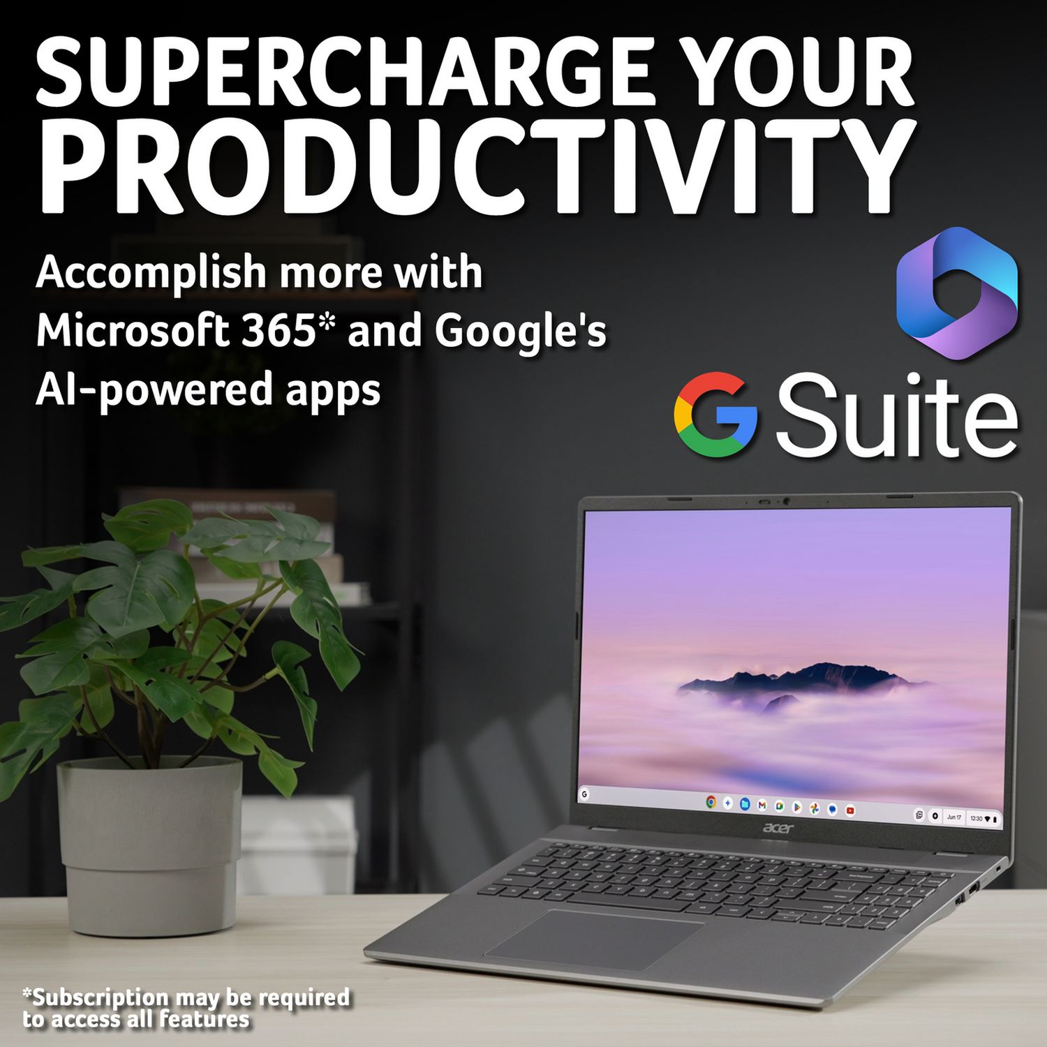 Acer Chromebook Plus 16in grey laptop, UK version