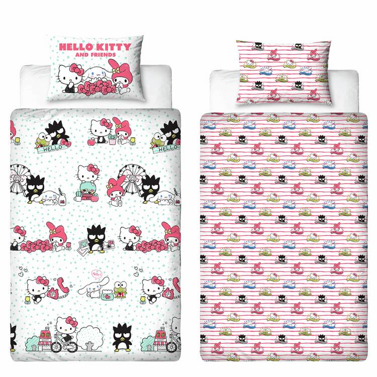 Hello Kitty reversible kids bedding set single (British brand)