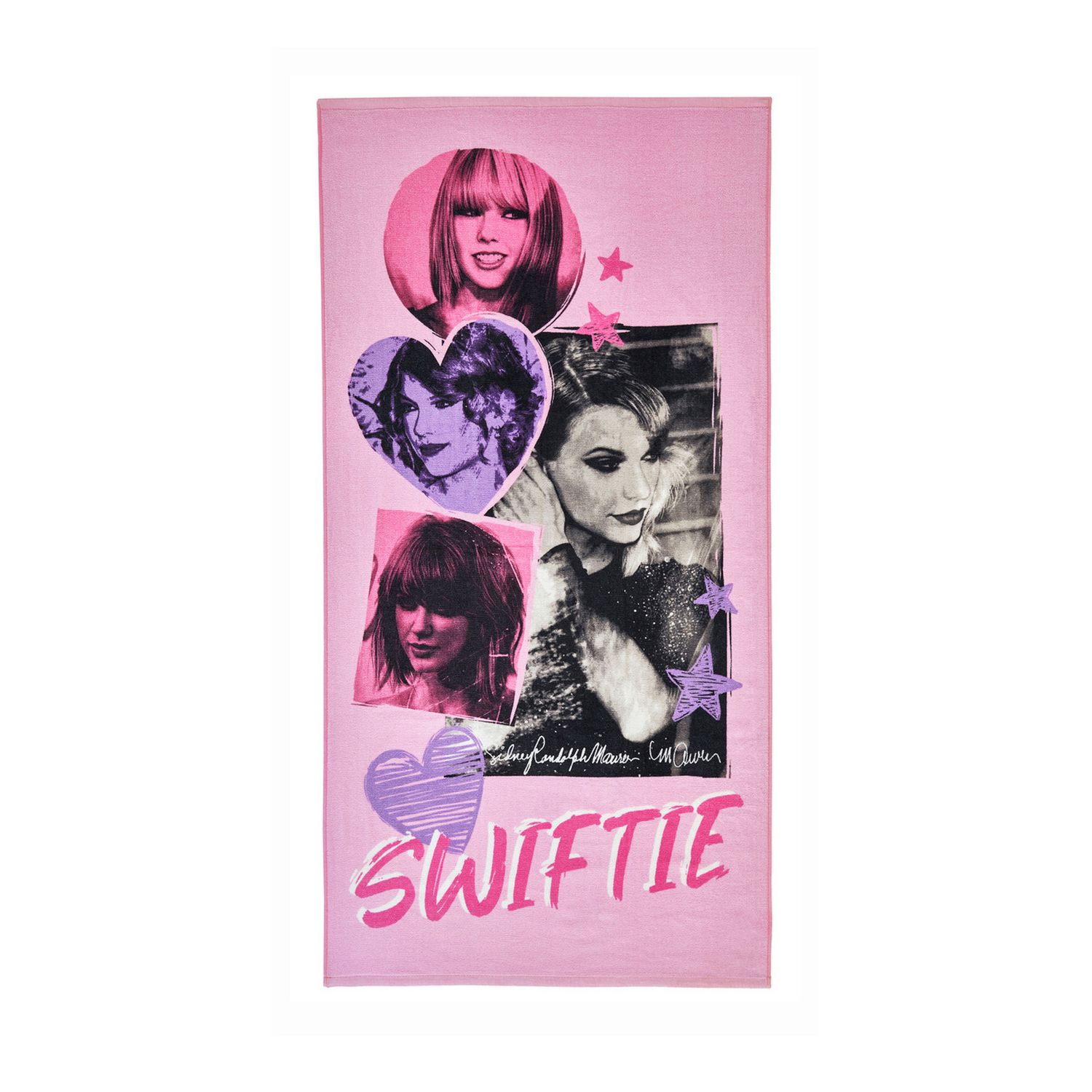 Celebrity Icons beach towel pink purple 140x70cm, UK version