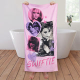 Celebrity Icons beach towel pink purple 140x70cm, UK version