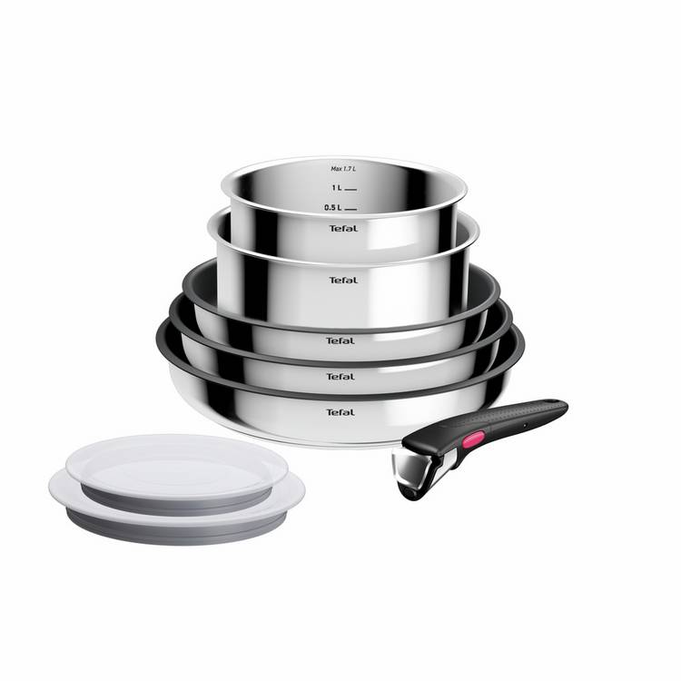 Tefal Ingenio stainless steel cookware set 8 piece, UK version