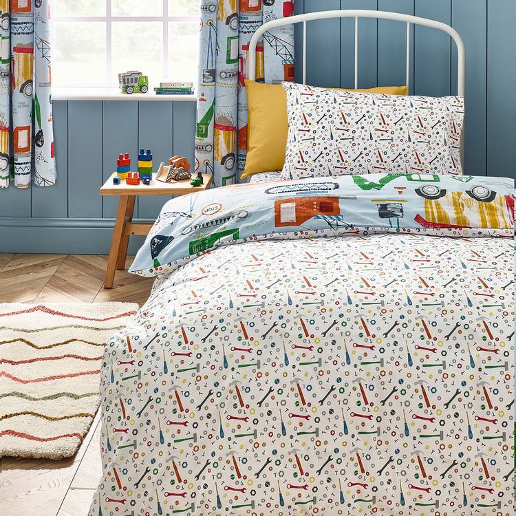 Catherine Lansfield Digger Dreams toddler bedding set - British product