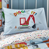 Catherine Lansfield Digger Dreams toddler bedding set - British product