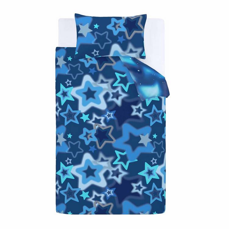 Catherine Lansfield kids bedding set Ombre Star Blue single - British product