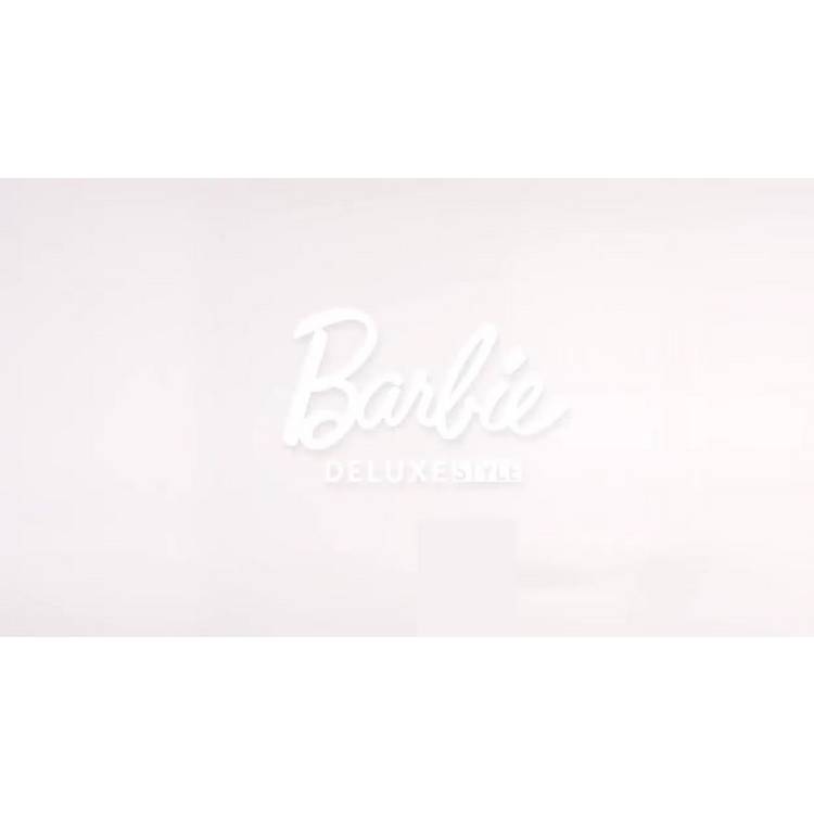 Barbie Deluxe Style fashion doll in metallic pink outfit 32cm - British product