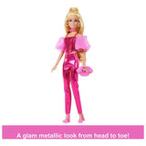 Barbie Deluxe Style fashion doll in metallic pink outfit 32cm - British product