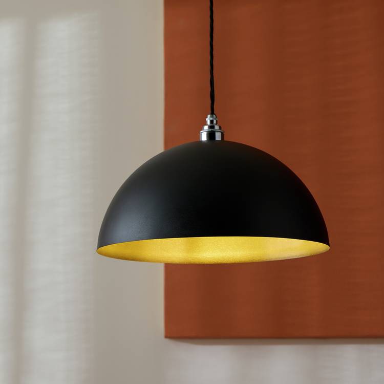 Habitat mushroom black metal lampshade 35cm - British product