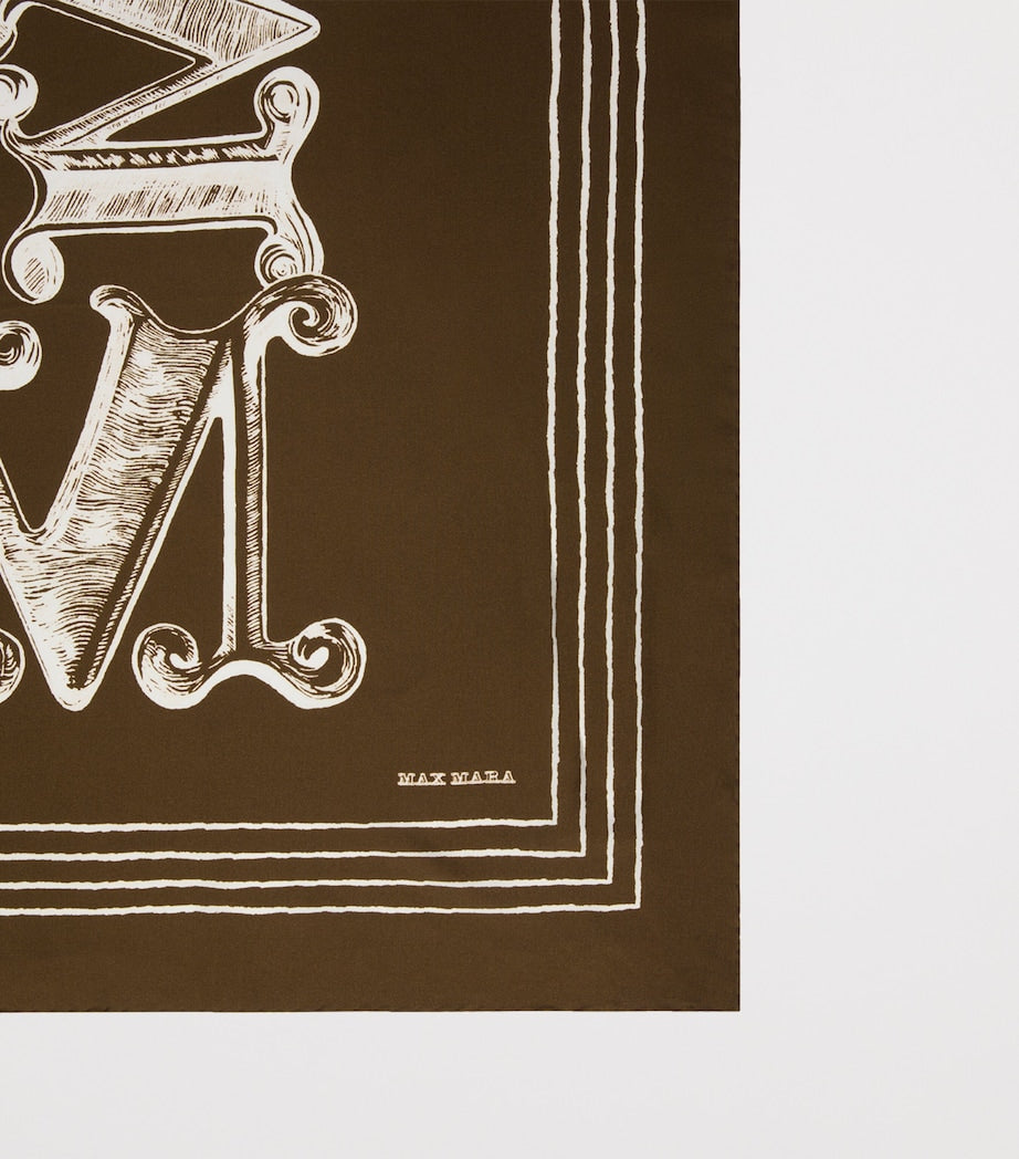 Max Mara silk logo scarf 90cm, imported from the UK