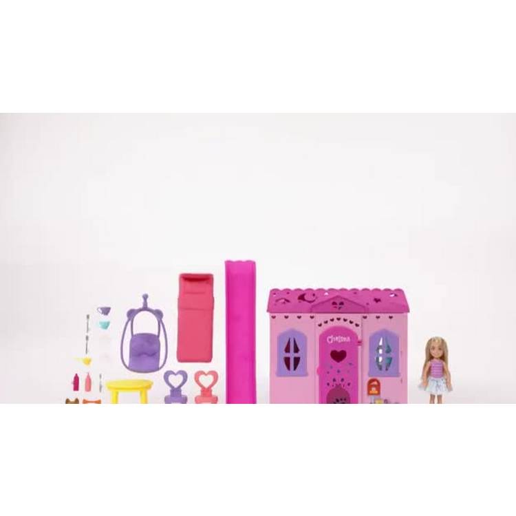 Barbie Chelsea Pop-Up Doll House with doll and accessories (British brand)