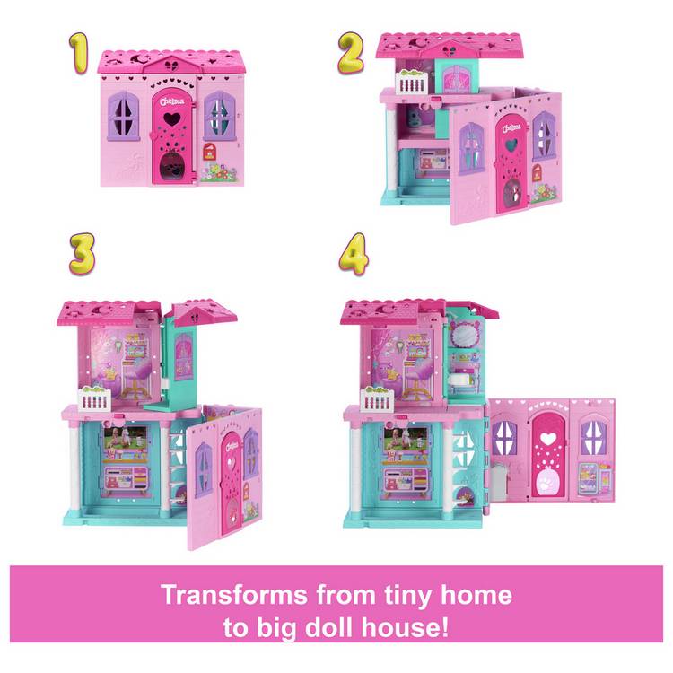 Barbie Chelsea Pop-Up Doll House with doll and accessories (British brand)