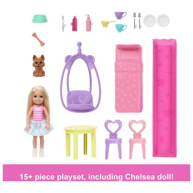 Barbie Chelsea Pop-Up Doll House with doll and accessories (British brand)