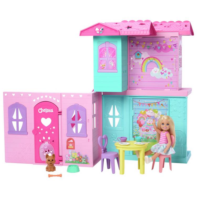 Barbie Chelsea Pop-Up Doll House with doll and accessories (British brand)