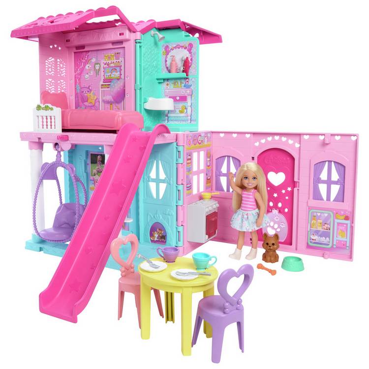 Barbie Chelsea Pop-Up Doll House with doll and accessories (British brand)