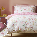 Argos Home unicorn storybook white toddler bedding set 150x120cm, imported from the UK