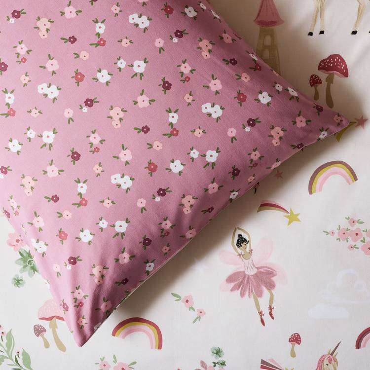 Argos Home unicorn storybook white toddler bedding set 150x120cm, imported from the UK